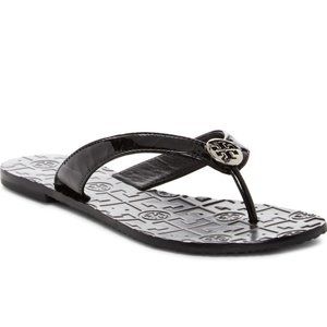 TORY BURCH Black Patent Leather Thong Sandal